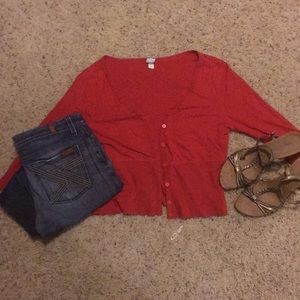 GAP Red Waist length Cardi